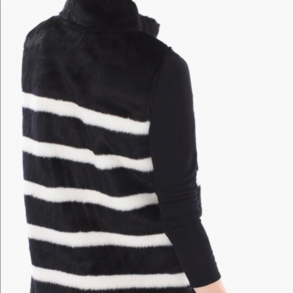 NWOT 🍁 Striped Faux-Fur Vest - Picture 4 of 9